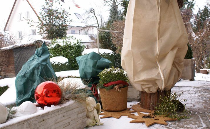  Pflanzen  Winterschutz  Vlieshaube mit Rei verschlu  